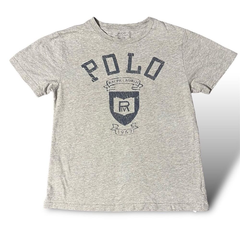Ralph Lauren Graphic T-Shirt Heather Grey Size 150 Crew Neck